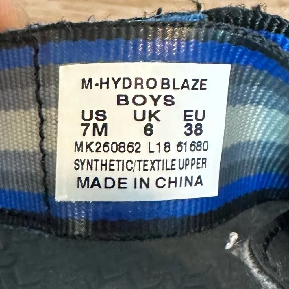 Merrell Hydro Blaze Blue Hook-and Loop Boys Sandals, Size 7